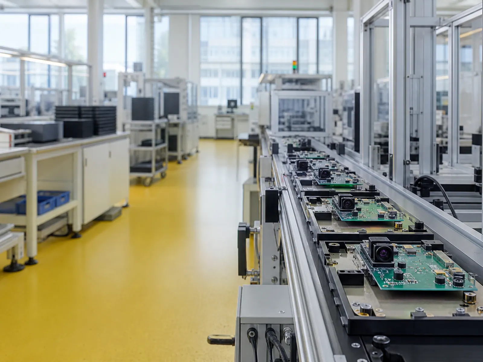Headhunter PolyTALENT für Automotive-Elektronik in Reutlingen Automotive-Elektronikfertigung in Reutlingen: Leiterplatten auf einer Montagebahn in der Region Neckar-Alb