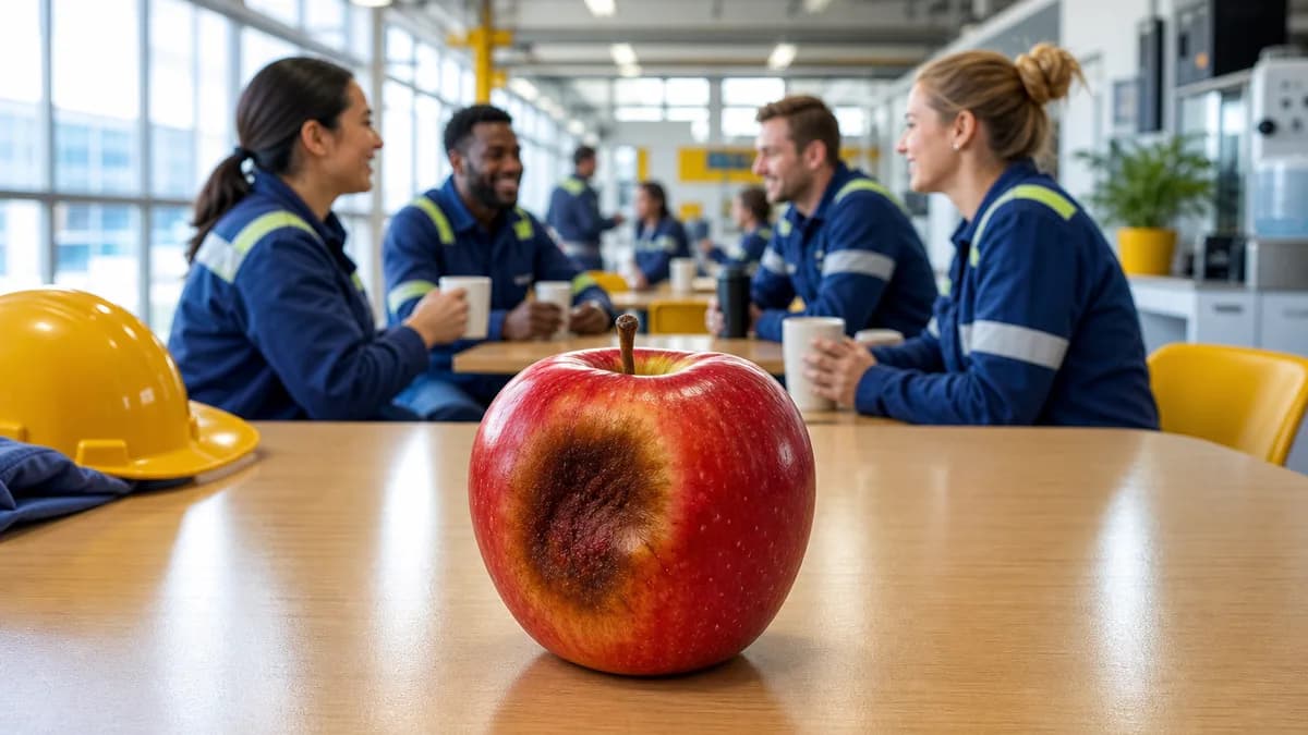 Magazin-Cover: Der "Faule-Apfel-Effekt" am Fließband: Wie ein toxischer Schichtleiter Ihr bestes Team vergiftet