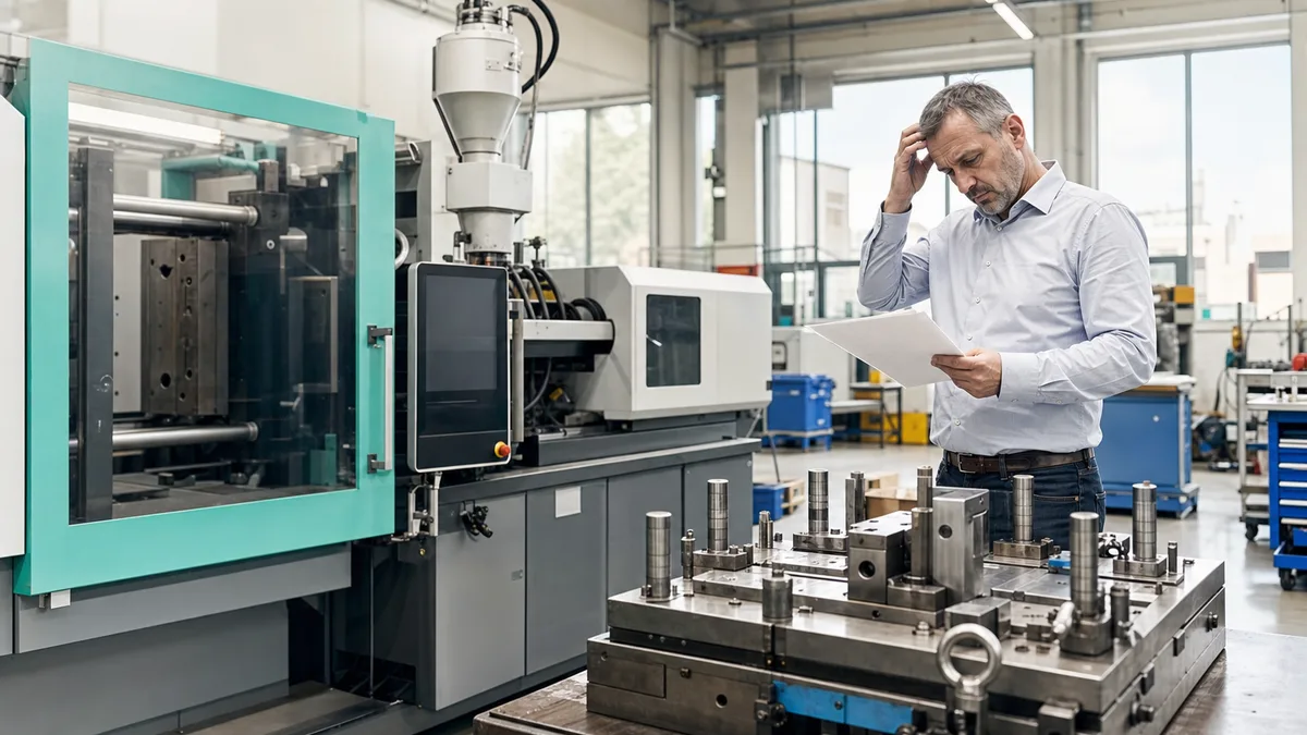 Stillstand an Spritzgussmaschine wegen offener Stelle im Werkzeugbau